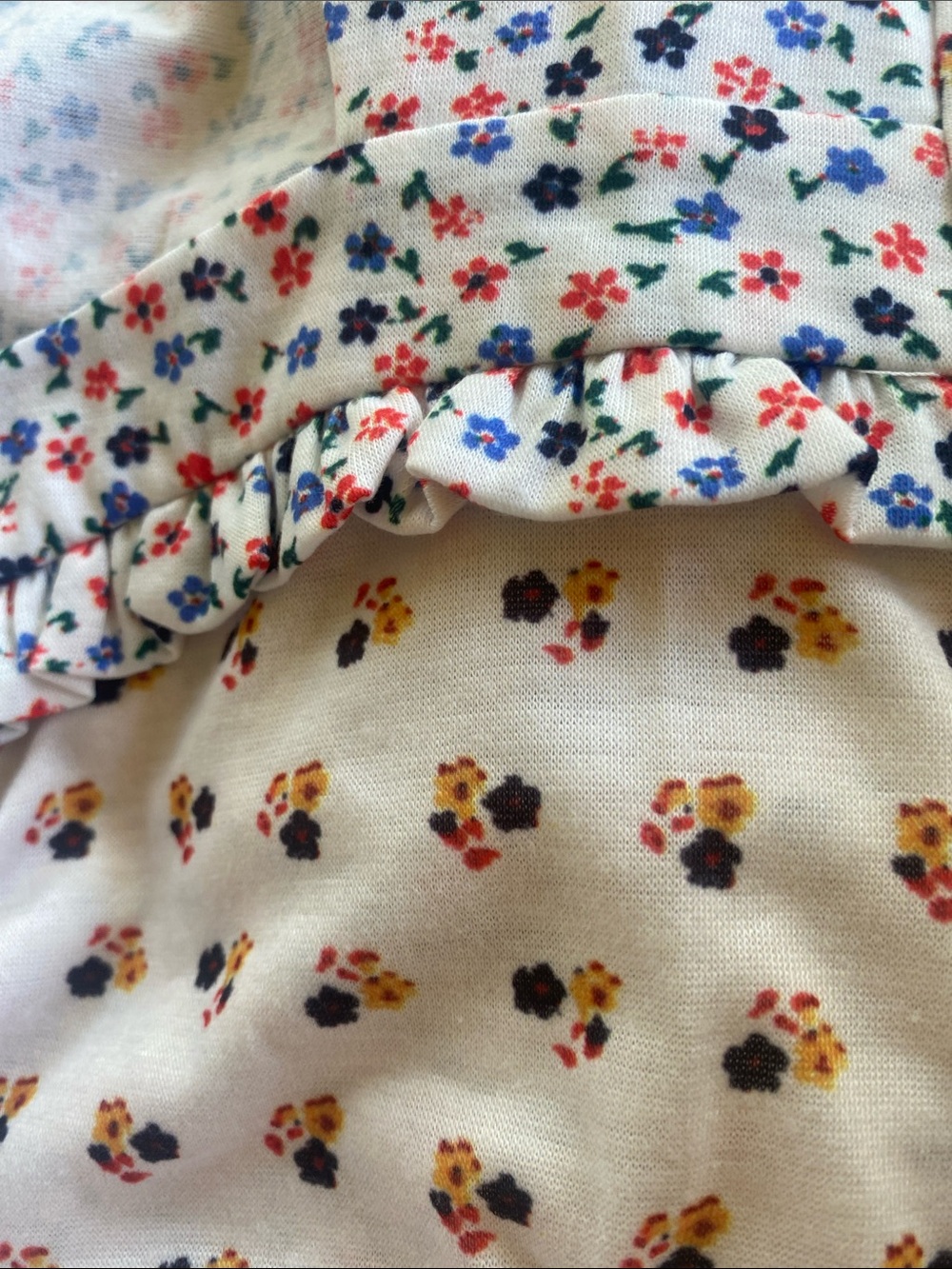 Suzanne Betro Cream Floral Square-Neck Blouse with Blue & Pink Accents - Picture 5 of 6